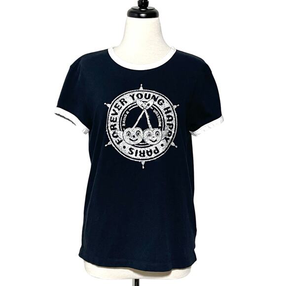 Zadig & Voltaire Walk Diamante Insignia T Shirt SZ L - Picture 3 of 9